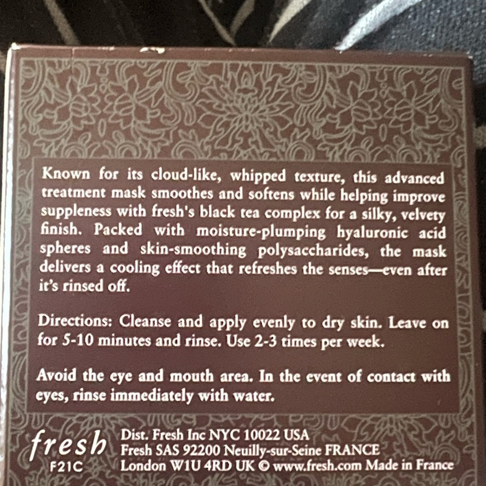Title: Fresh Black Tea Instant Perfecting Mask 100ml / 3.3 oz — New in Box - Picture 10 of 11